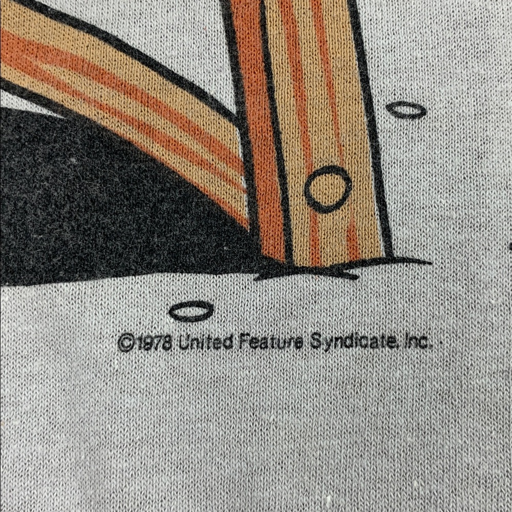 Vintage 1978 Garfield Gray Graphic T-Shirt by Jim Davis Tropical Beach Lazy RARE - Picture 4 of 12
